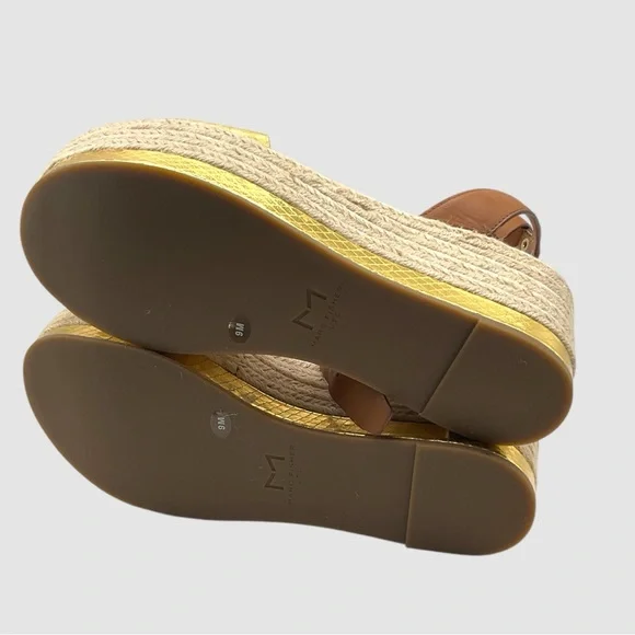 Marc Fisher Gold and Brown Espadrille Wedges - Picture 2 of 4